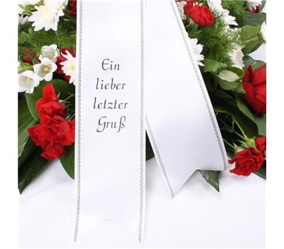 Trauerschleife in Weiß Trauerschleife in Weiß